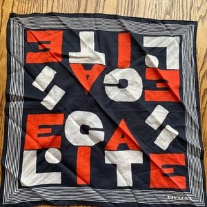 Clare V Egalite scarf, navy white and orange